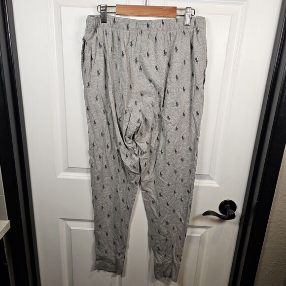 Ralph Lauren Men's Polo All Over Pony Pajama Pants Classic Gray Navy AOP Medium - Picture 3 of 4